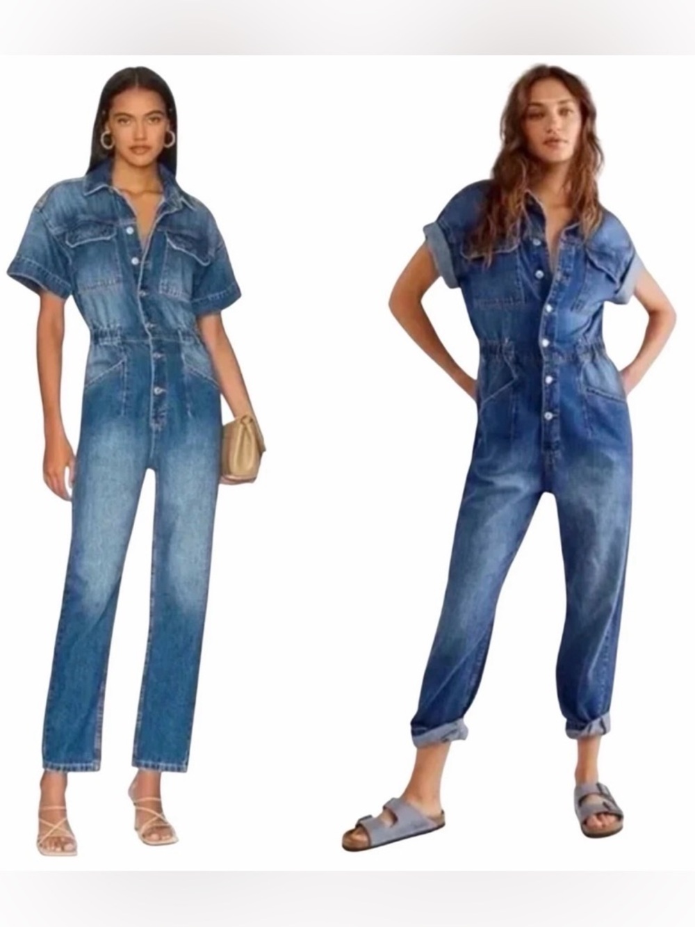 Free People Women's Blue Denim Jumpsuit Sz S